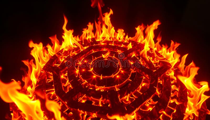 Feuer Flammen brennend intensiv heiße Feuerschlaf und Wärmeenergie Quelle Generative KI stock abbildung