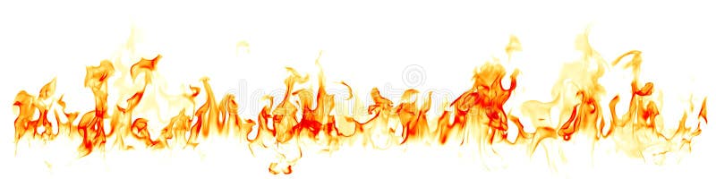 Feuerflammen isoliert auf weißem Hintergrund stock abbildung