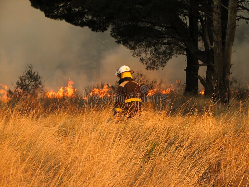 Feuerwehrmann, der zum Feuer geht lizenzfreies stockbild Feuerwehrmann, der zum Feuer geht lizenzfreies stockbild