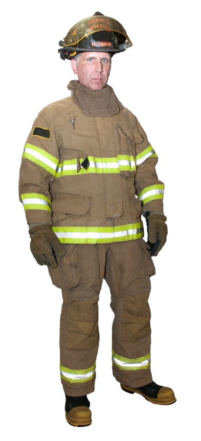 Isolated image of fireman ready to rescue those in need during an emergency. As a first responder hero, firemen are trained to handle various emergencies in order to help people in need and to protect property. Full body shown. Isolated image of fireman ready to rescue those in need during an emergency. As a first responder hero, firemen are trained to handle various emergencies in order to help people in need and to protect property. Full body shown.