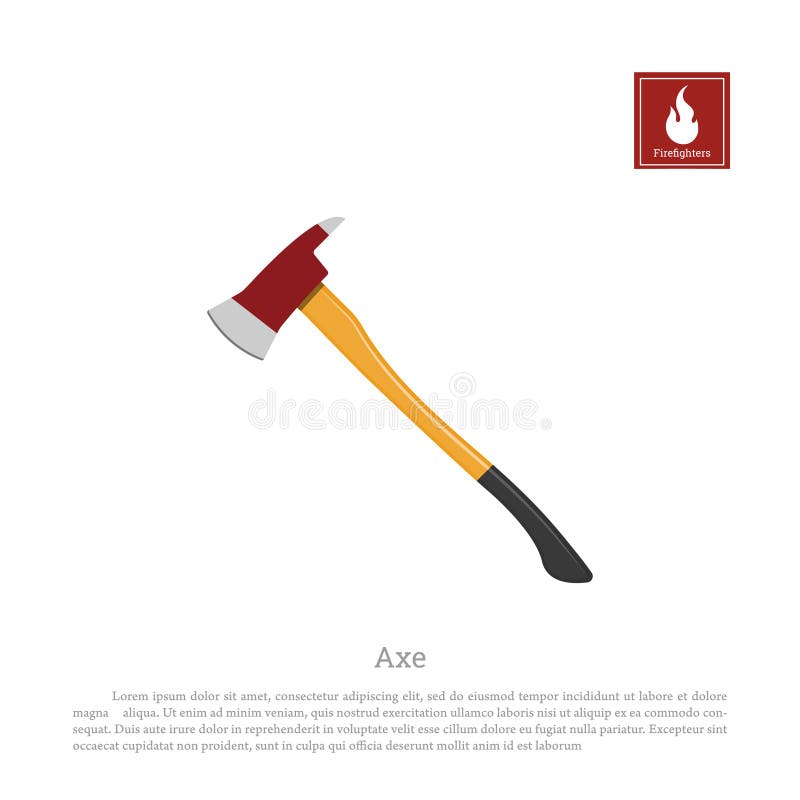 Firefighters axe on a white background. Fireman`s hatchet in realistic style. Vector illustration. Firefighters axe on a white background. Fireman`s hatchet in realistic style. Vector illustration