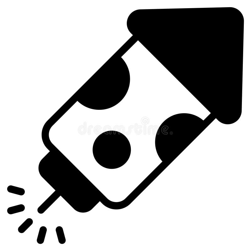 Feuerwerk Rakete schwarz gefüllte Umrisssymbol frohe Weihnachten und glückliche neue Jahr Icons für Web und Mobile Design lizenzfreie abbildung