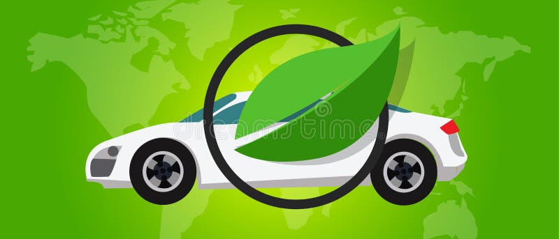 Feuille zéro favorable à l'environnement de vert d'émission d'eco de voiture de pile à combustible d'hydrogène illustration libre de droits Feuille zéro favorable à l'environnement de vert d'émission d'eco de voiture de pile à combustible d'hydrogène illustration libre de droits
