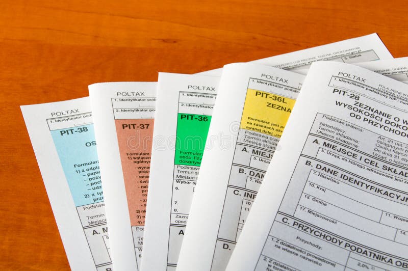 Feuilles d'impôt polonaises image stock Feuilles d'impôt polonaises image stock