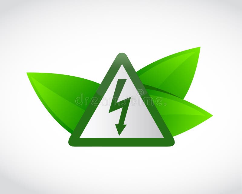 feuilles de symbole et de vert de l'électricité illustration stock feuilles de symbole et de vert de l'électricité illustration stock