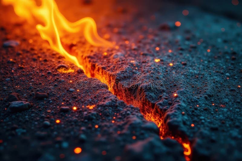 Feurblaze beleuchtet die Kunst der verwitterten Betonoberfläche stock abbildung