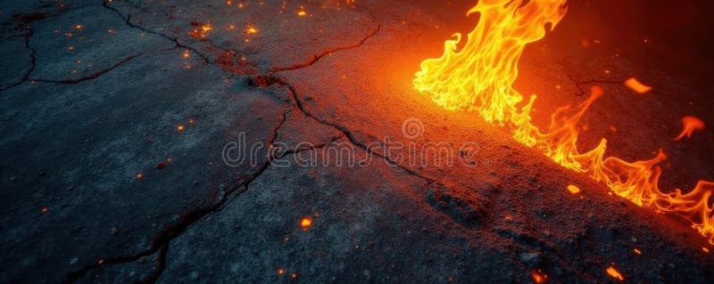 Feurblaze beleuchtet die verwitterte Betonoberfläche als Glühtextur lizenzfreie abbildung