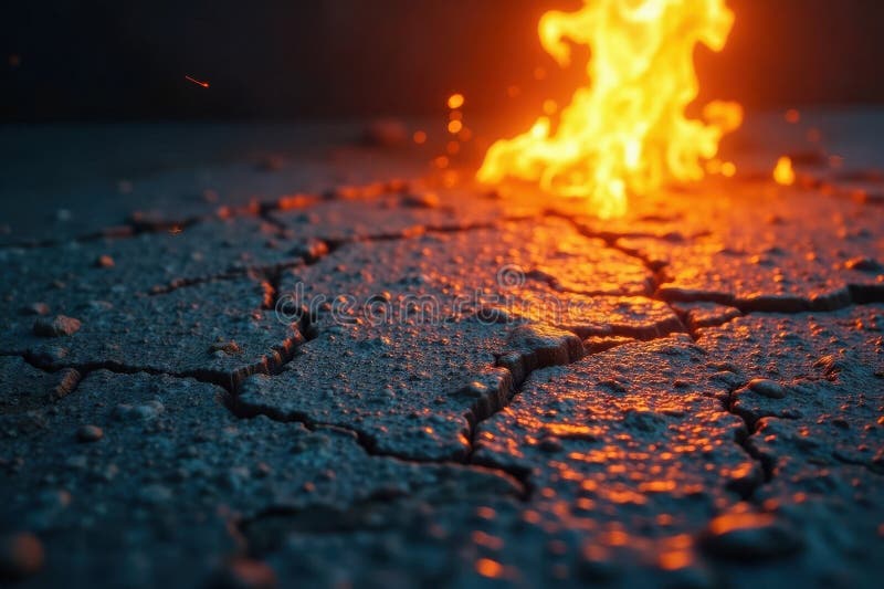 Feurblaze beleuchtet verwitterte Betondecke im Hintergrund stock abbildung