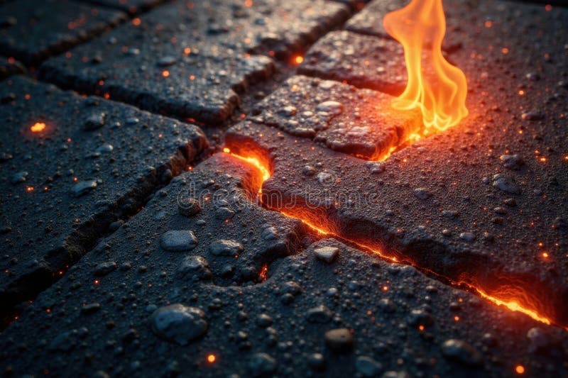 Feurblaze beleuchtet verwitterte Betonoberfläche fett und kontrastreich lizenzfreie abbildung