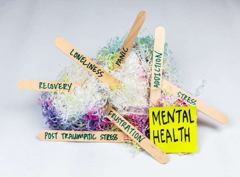 Mental Health Awareness Post It With Stick