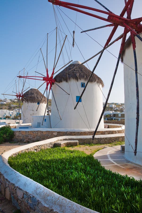 A few windmills on the island of Mykonos