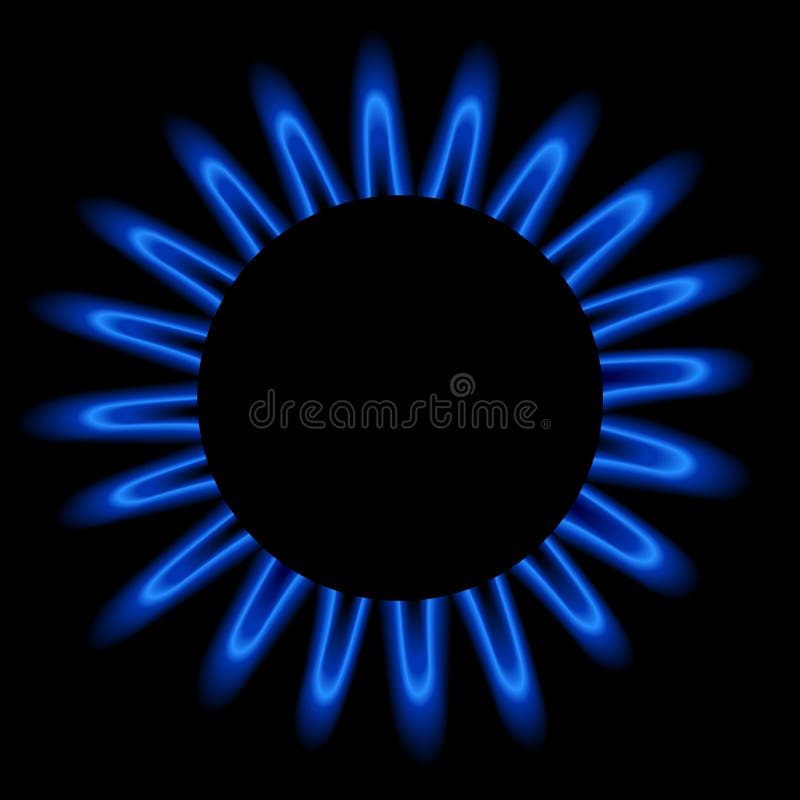 Natural gas flame, realistic vector illustration. Natural gas flame, realistic vector illustration.