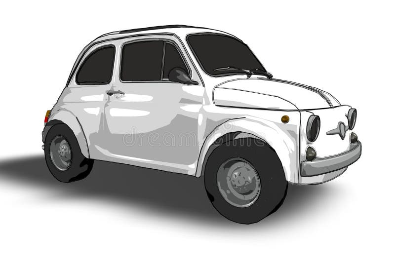 Fiat 500 (vector) stock illustration. Illustration of fifties 2606220