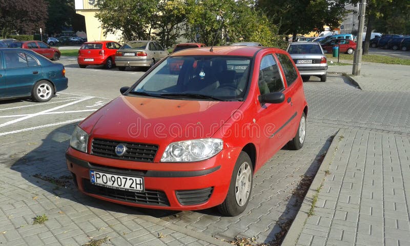 Old Red Fiat Punto Fourdoors Parked Editorial Stock Image - Image of  nineties, automobile: 179437259