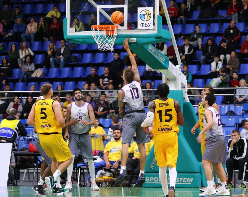 FIBA Basketball Champions League: BC Kyiv Basket v San Pablo Burgos royalty free stock photos FIBA Basketball Champions League: BC Kyiv Basket v San Pablo Burgos royalty free stock photos