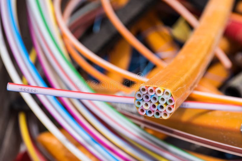 Fiber Optic Cable for Fiber Optic Network Stock Image