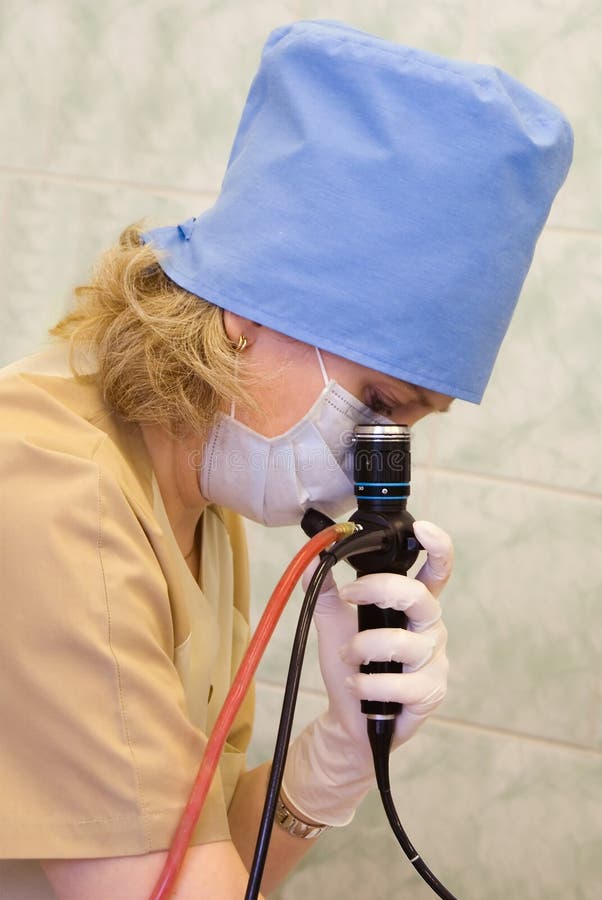 Fiberoptic endoscopy stock image. Image of examination 1675993