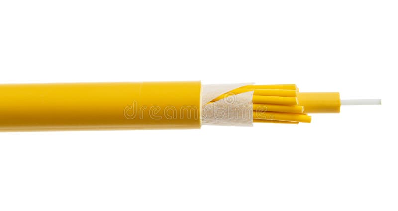 Fiber optical cable detail isolated on white