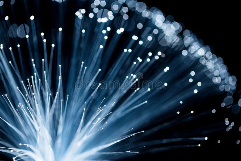 Fiber optical network cable stock image