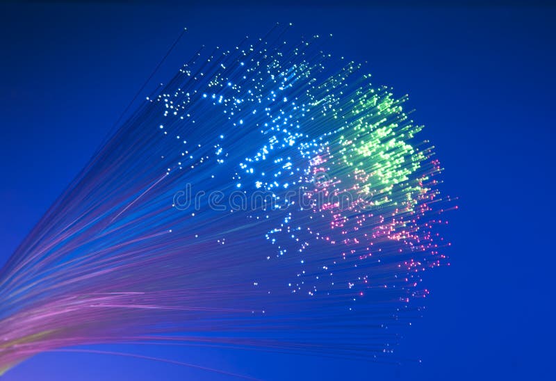 Fiber optical picture with details and light stock image