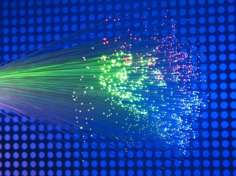 Fiber optical picture with details and light stock photo