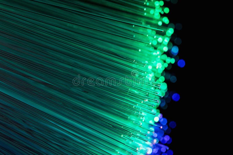 Fiber Optics Lights Abstract Background, Fiber Optical Background Stock