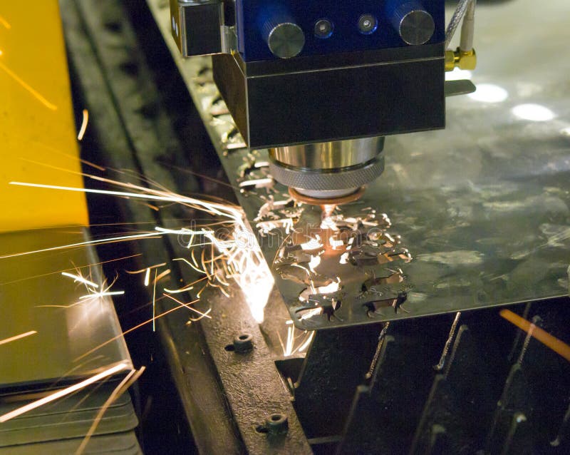 Fiberlaser-maskiner för bitande närbild för metall arkivfoton Fiberlaser-maskiner för bitande närbild för metall arkivfoton