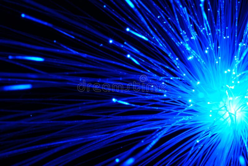 Bunch of blue fibre optics. Bunch of blue fibre optics