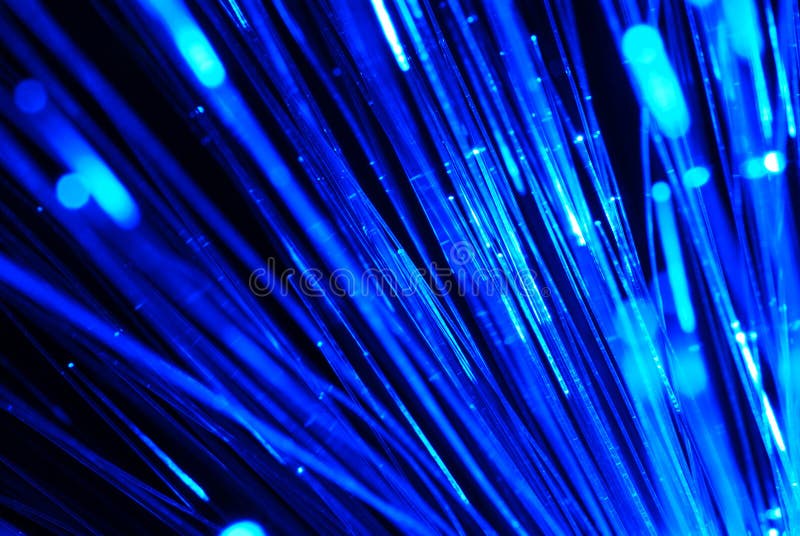 Bunch of blue fibre optics. Bunch of blue fibre optics