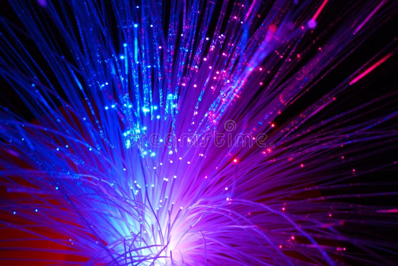 Fibre optics. Bunch of blue red fibre optics Fibre optics. Bunch of blue red fibre optics