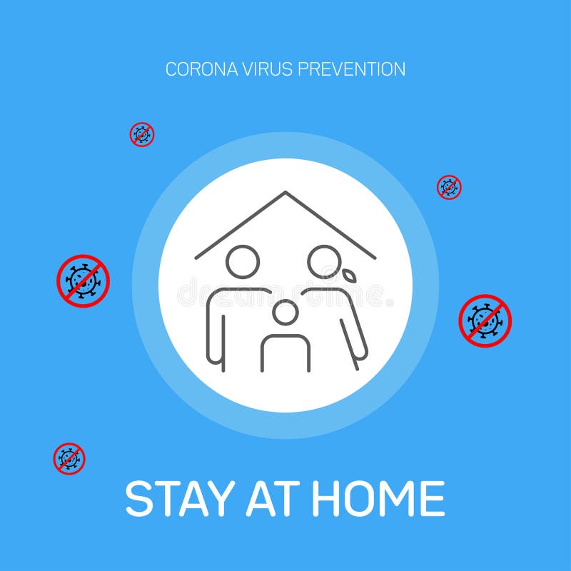 Ficar em casa, seguro conceito de prevenção de corona stop