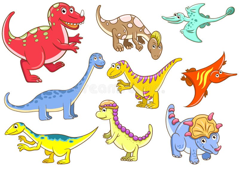 Dinosaurios lindos ilustración del vector. Ilustración de dinosaurio -  29994487