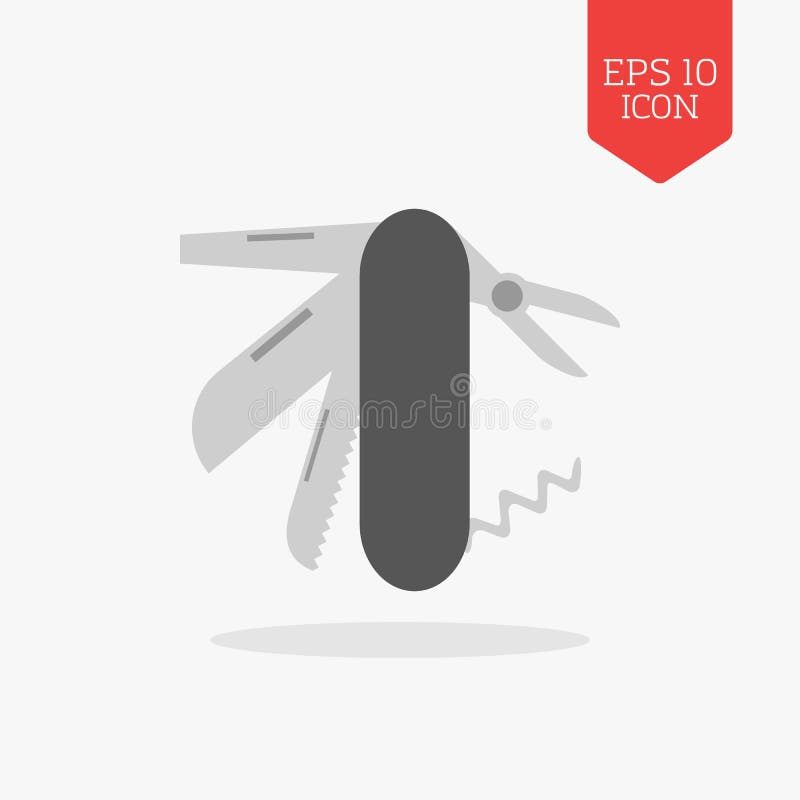 Fick- schweizareknivsymbol Plant symbol för designgrå färgfärg -arméhandeldvapen M9 royaltyfri illustrationer