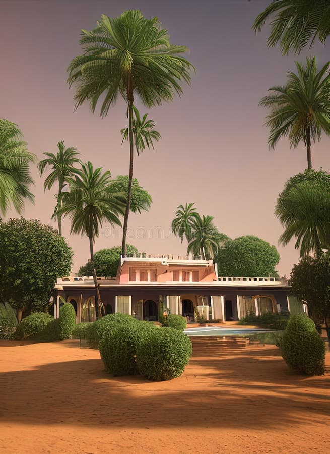 Fictional Mansion in Zinder, Zinder, Niger. Stock Illustration Illustration of climate