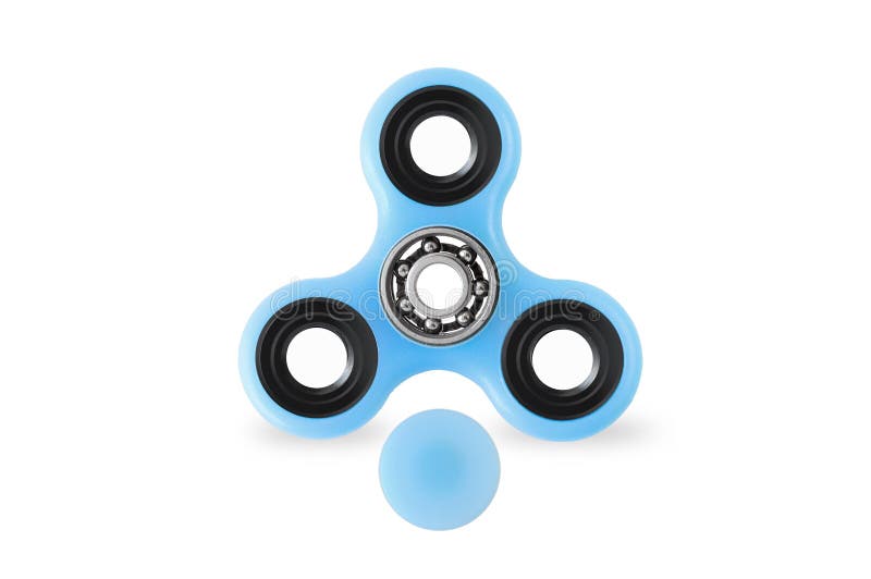 Fidget spinner on white background with opened cap stock images