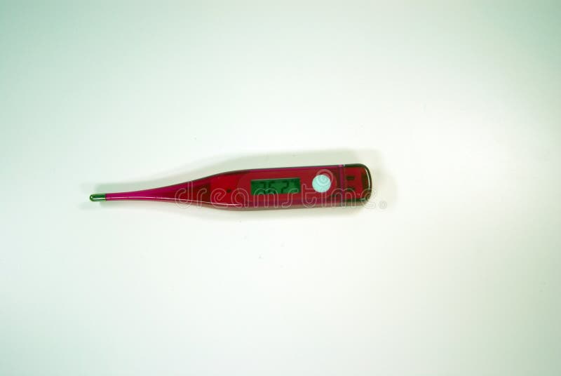 A close up view of a Fever-Thermometer over white. A close up view of a Fever-Thermometer over white