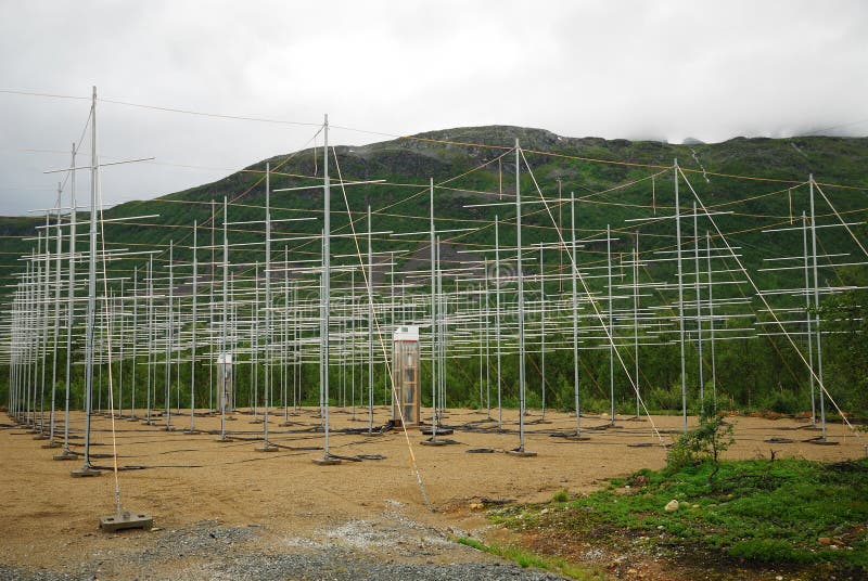 Field of Antennas in Norwegian Mountains. Stock Image Image of