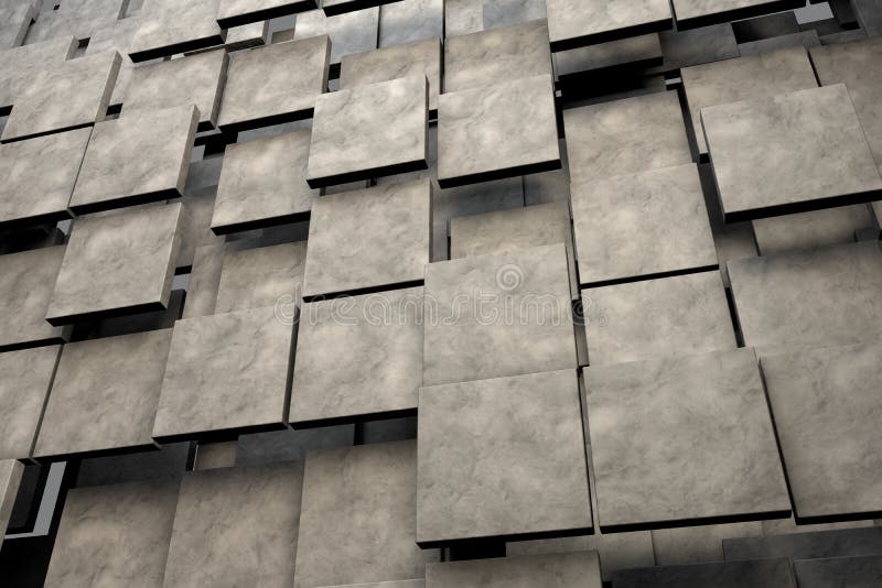 Field of Brown Square Plates with Stone Texture Stock Illustration