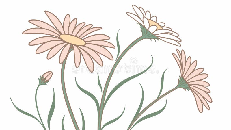 Field of delicate daisy flowers, fresh spring nature vector. vector design Generative AI stock illustration