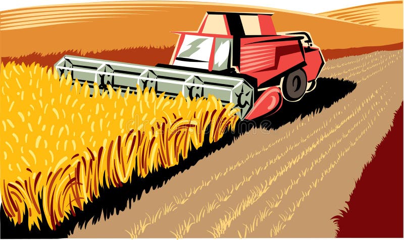 Комбайн в поле рисунок для детей