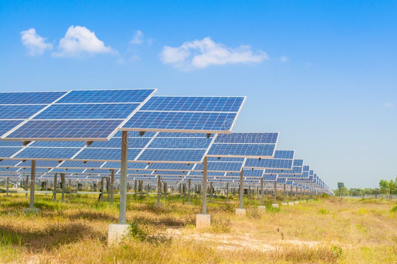 The field of solar cells stock photography