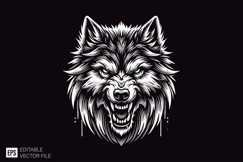 Fierce Wolf Head Illustration - Vector Graphic vector illustration