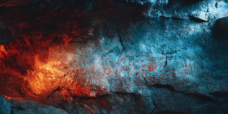 Fiery Abstract Art Red and Blue Texture Digital Painting for Design Projects royalty free illustration