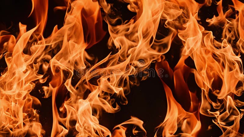 Fiery Abstract Background: Flames Dancing in the Dark vector illustration