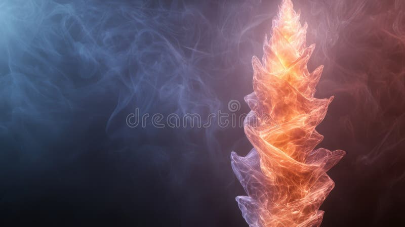 Fiery abstract flame in smoky background vector illustration