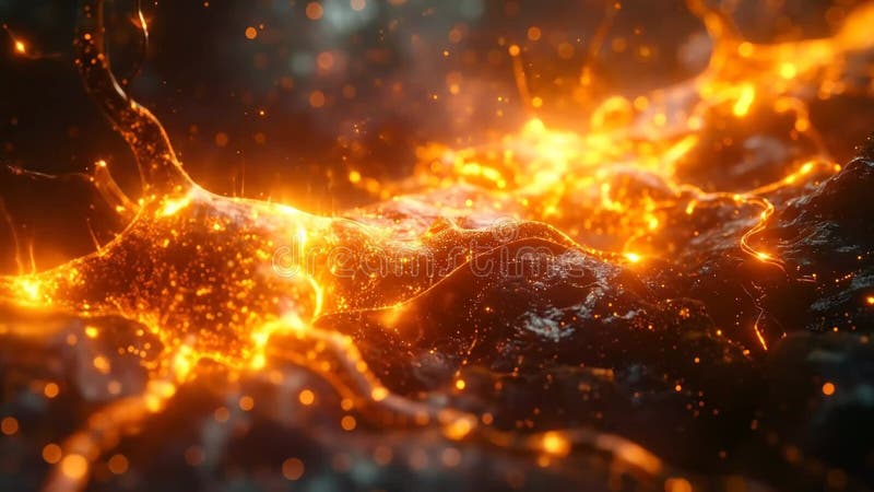 Fiery Abstract Nebula Explosion in Space Visuals stock illustration