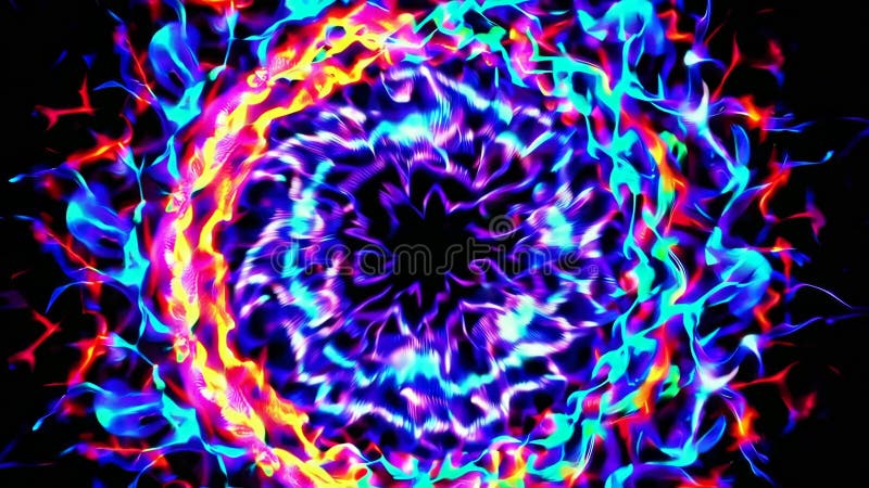 Fiery abstract pattern with blue and red flames, digital art concept royalty free illustration