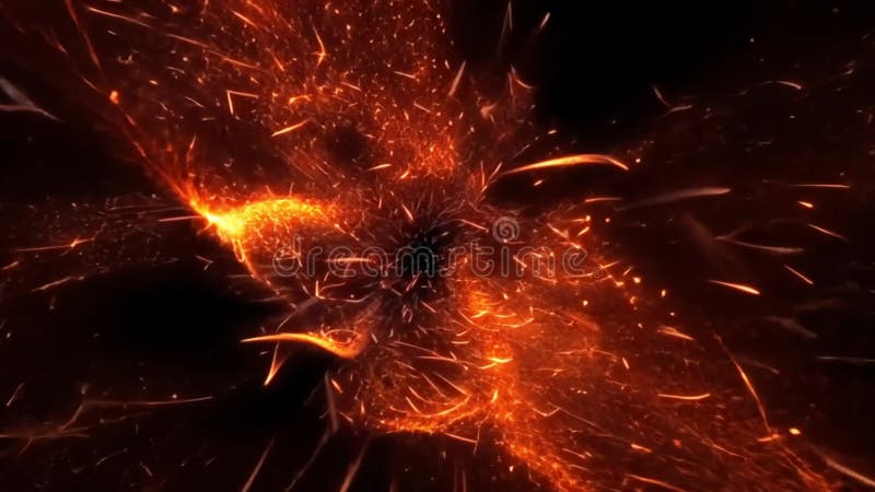 Fiery Abstract: A Symphony of Sparks and Embers stock illustration