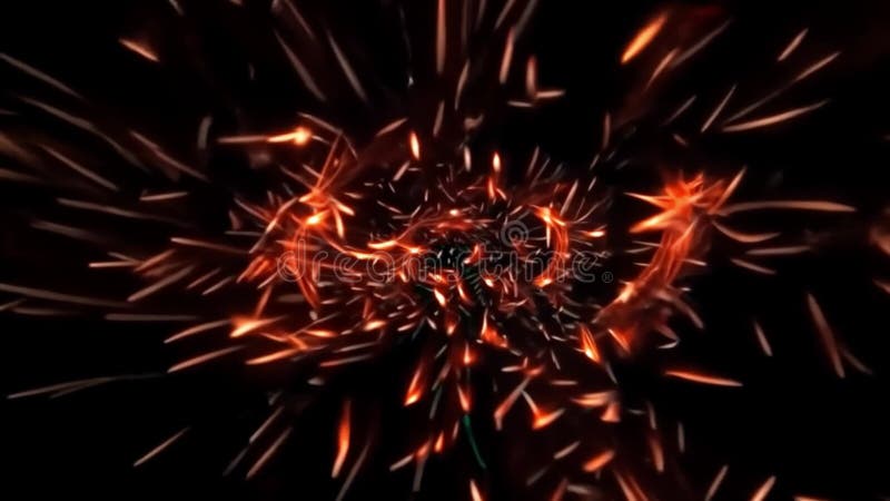 Fiery Abstract Vortex: Embers Dance in the Night vector illustration