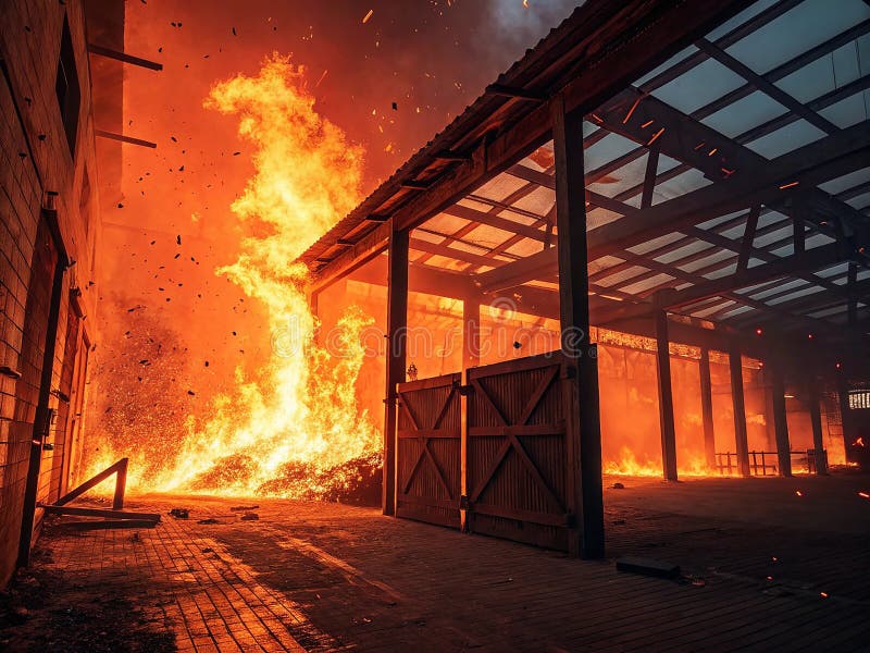 Fiery Blaze ein lebhaftes Bild intensiver Verbrennung lizenzfreie abbildung